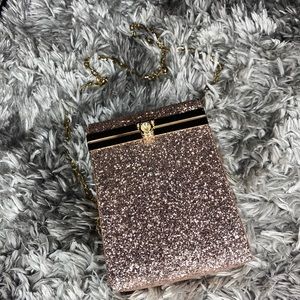 Pink glitter box purse